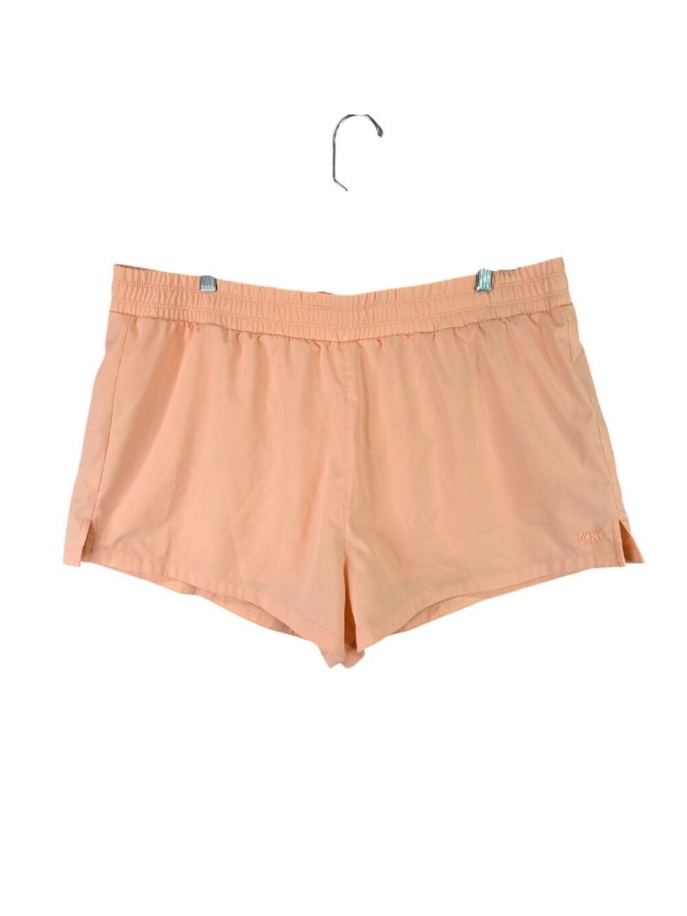 Womens DKNY Sport Peach Elastic Waist Athletic Shorts 2.5" Inseam Polyester XL
